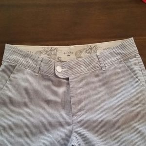 Blue Pinstriped Lee Rider Capris size 12